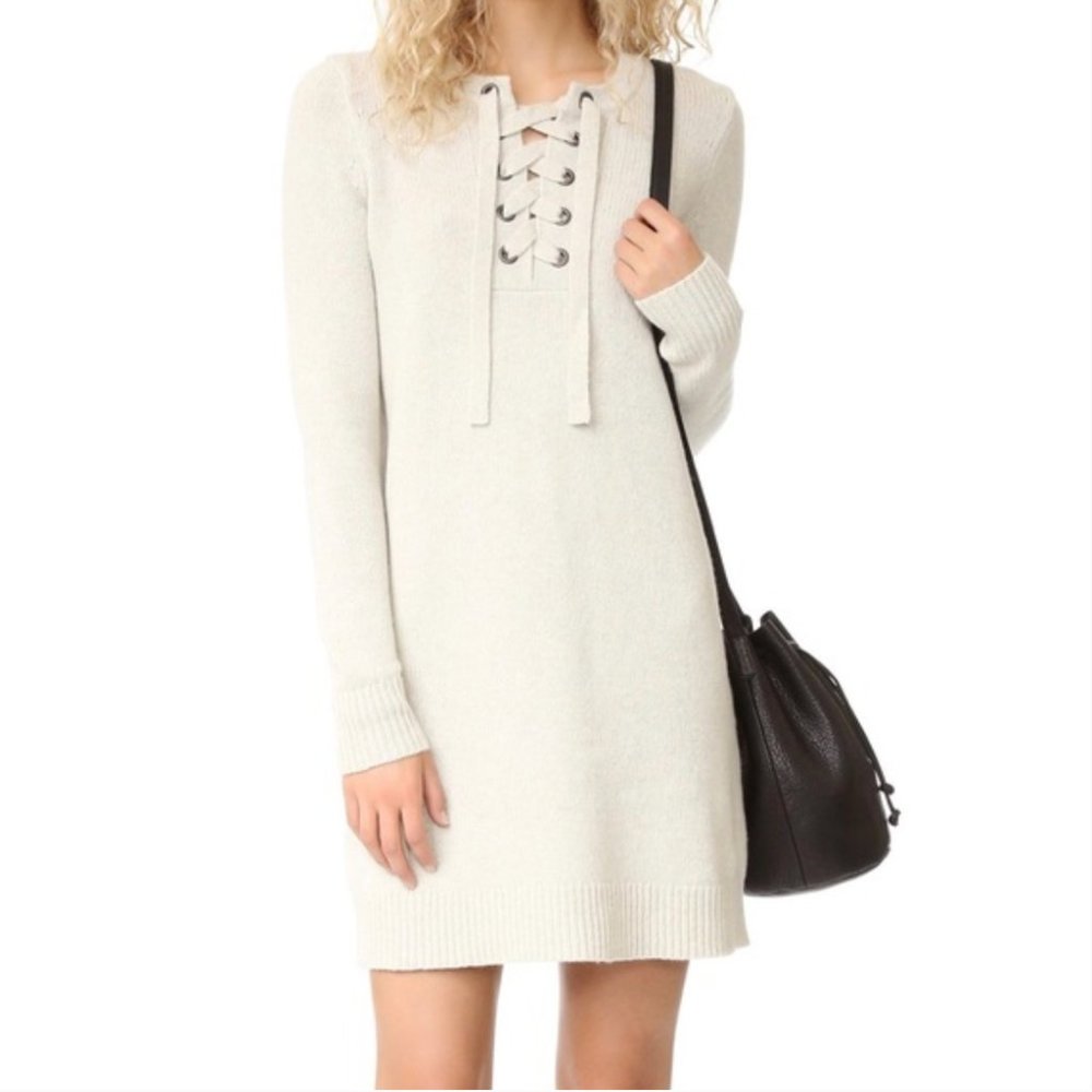 Madewell Lace-Up Sweater Dress